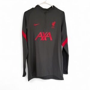 Liverpool 1/3 Zip Training Football Pullover Sweatshirt Nike Vaporknit Size L
